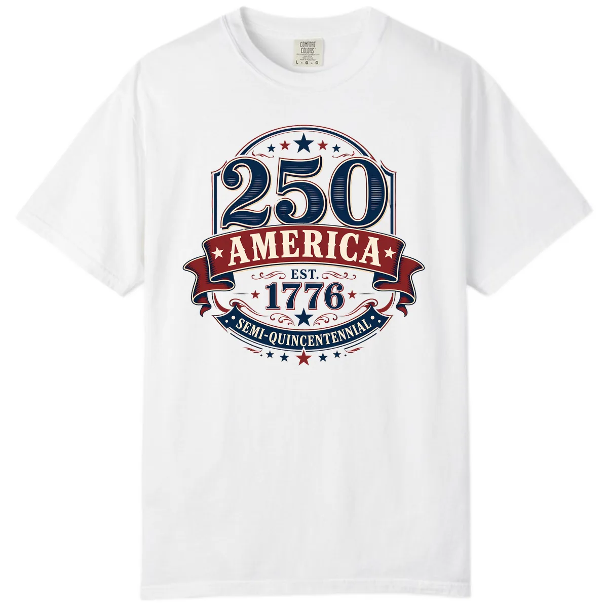 America 250th Semi-Quincentennial Celebration Comfort Color in White