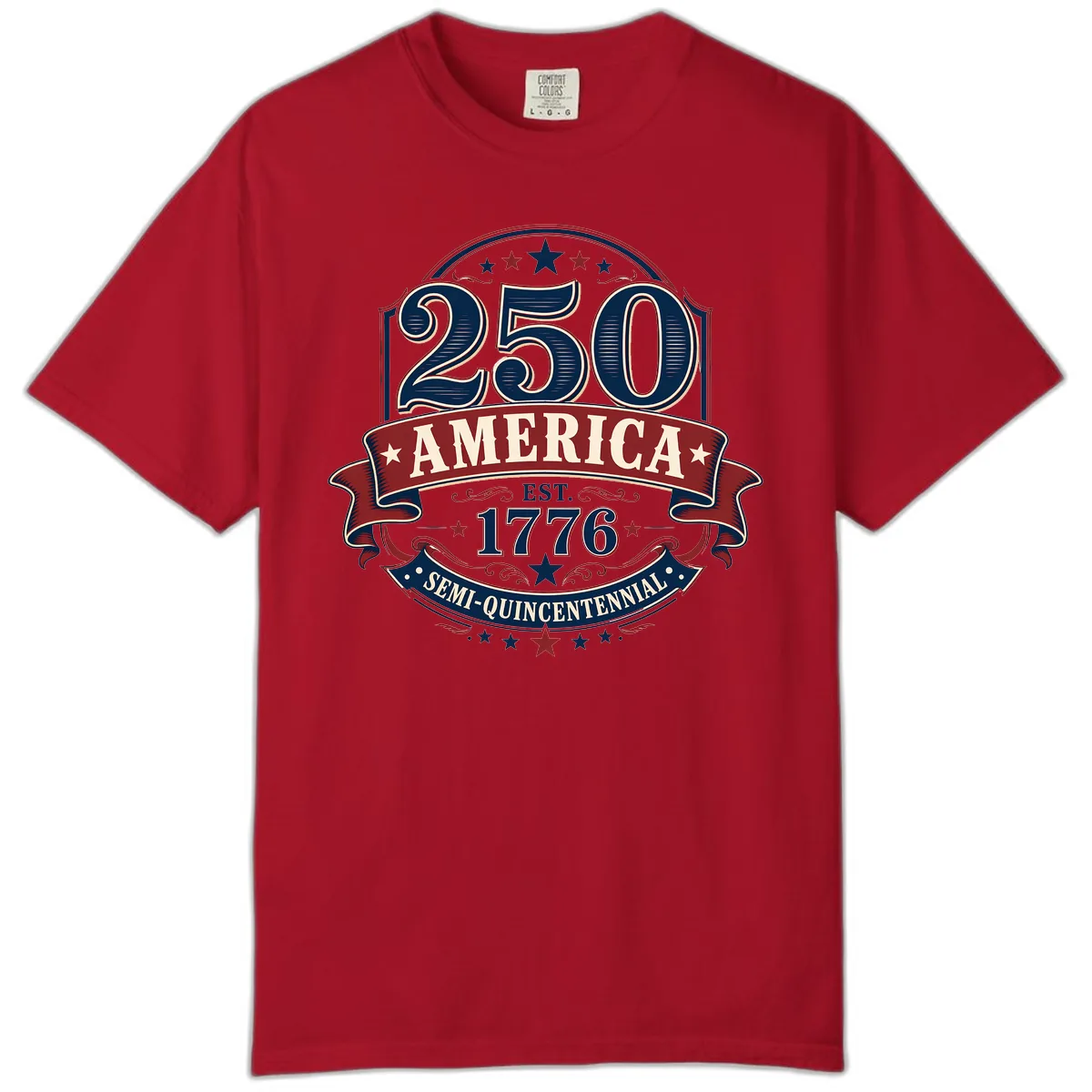 America 250th Semi-Quincentennial Celebration Comfort Color in Red