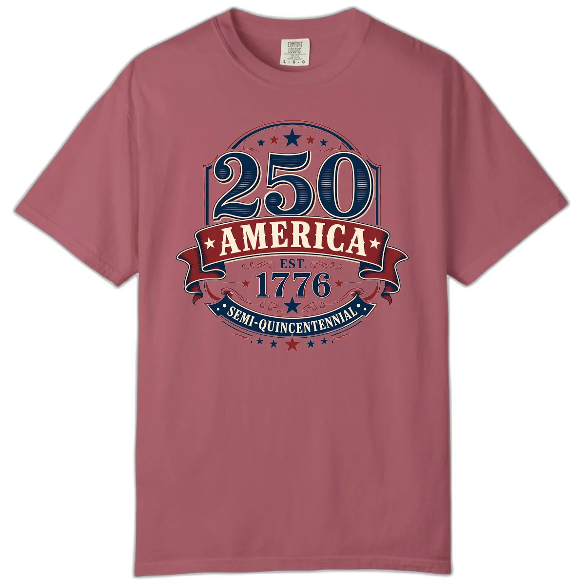 America 250th Semi-Quincentennial Celebration Comfort Color in Crimson
