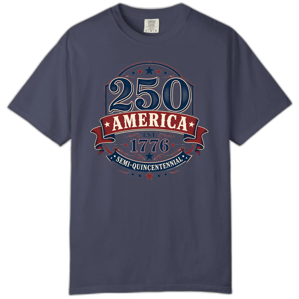 America 250th Semi-Quincentennial Celebration Comfort Color in Denim