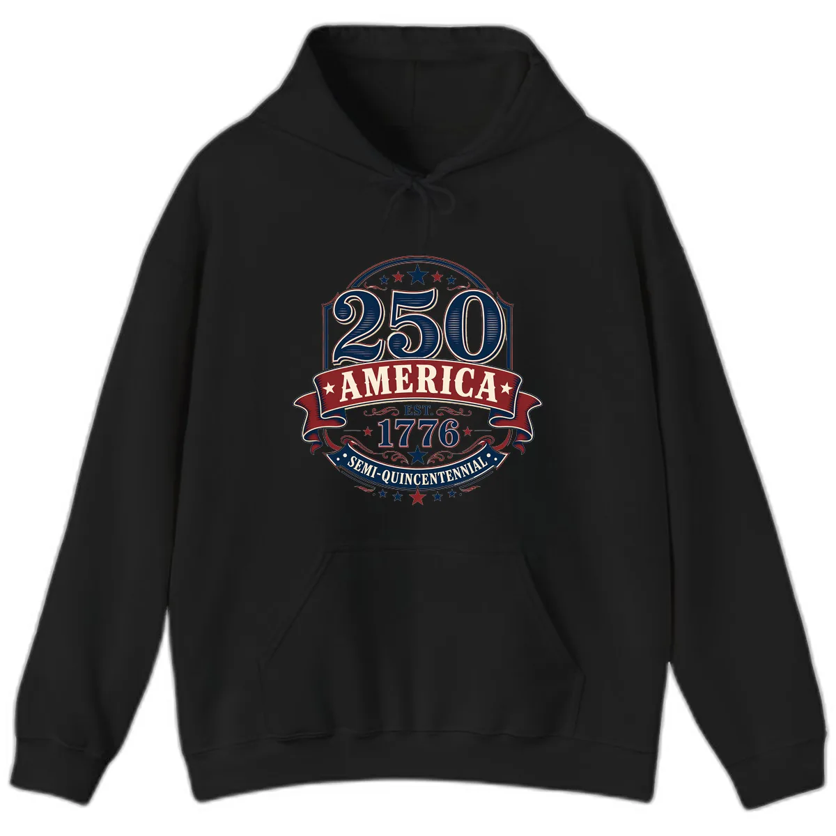 America 250th Semi-Quincentennial Celebration Hoodie in Black