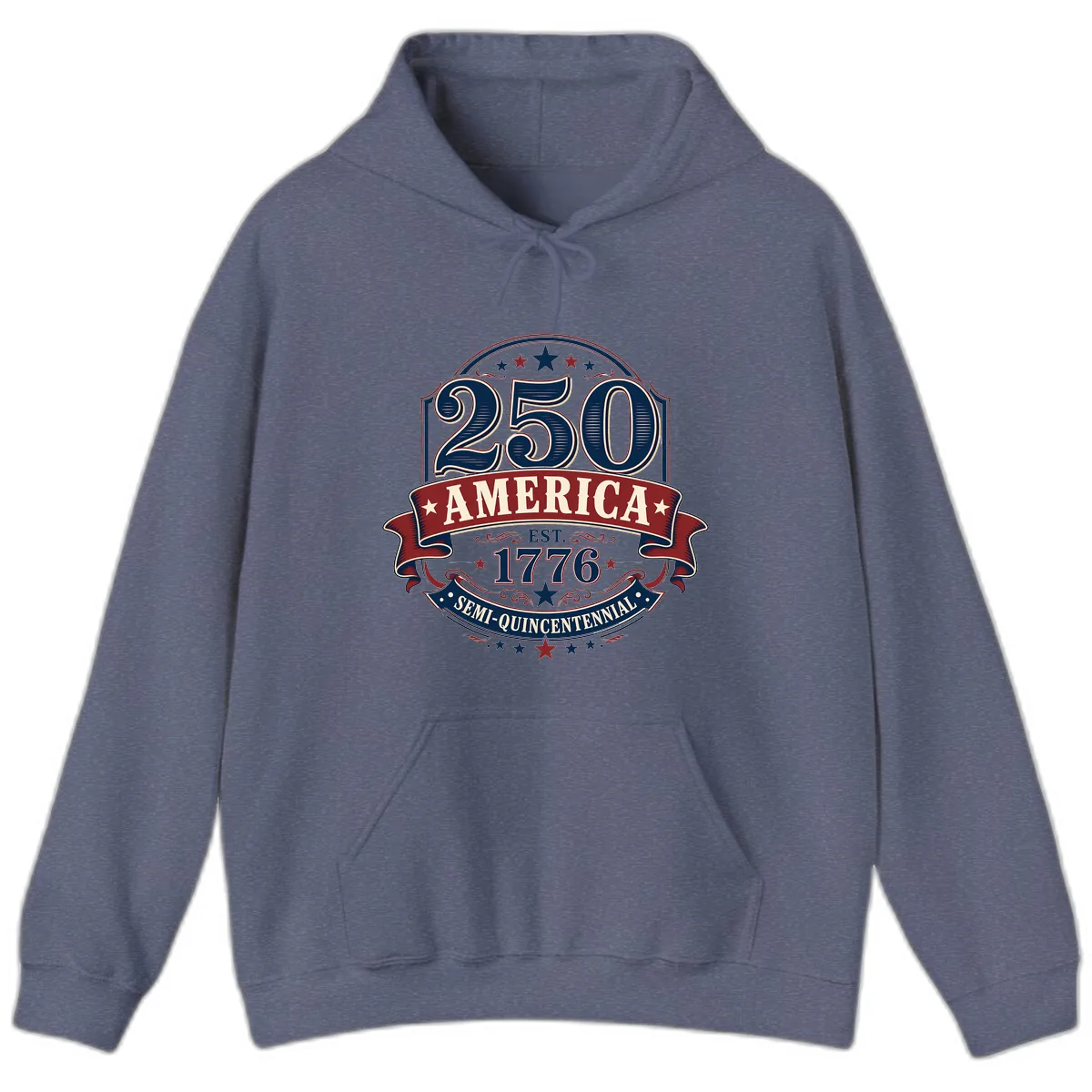 America 250th Semi-Quincentennial Celebration Hoodie in Heather Navy