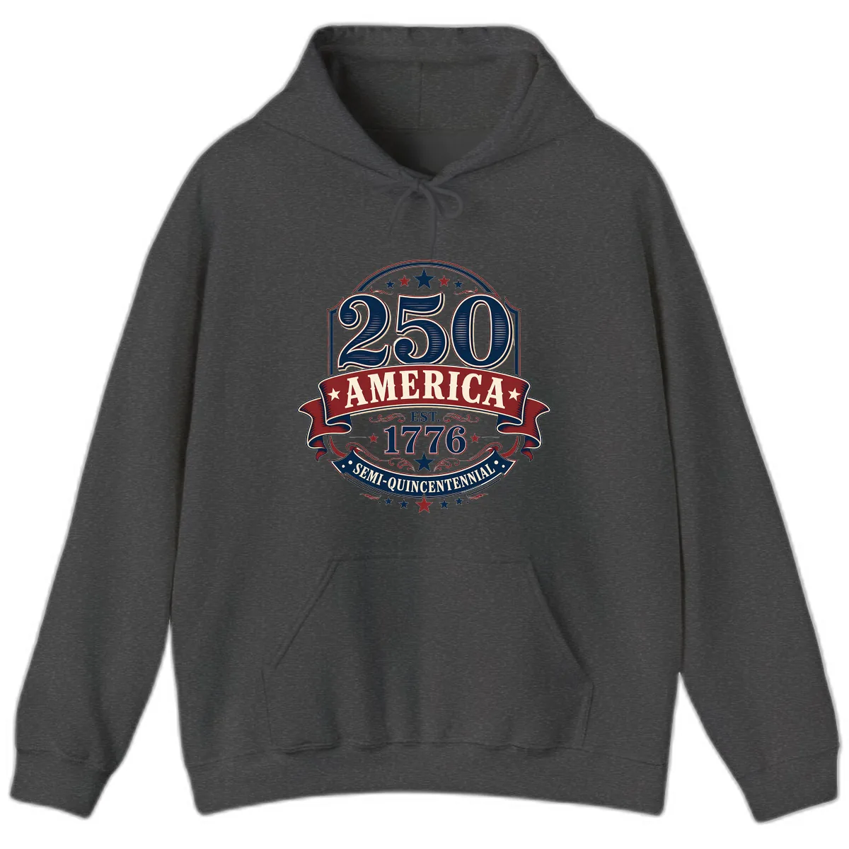 America 250th Semi-Quincentennial Celebration Hoodie in Dark Heather