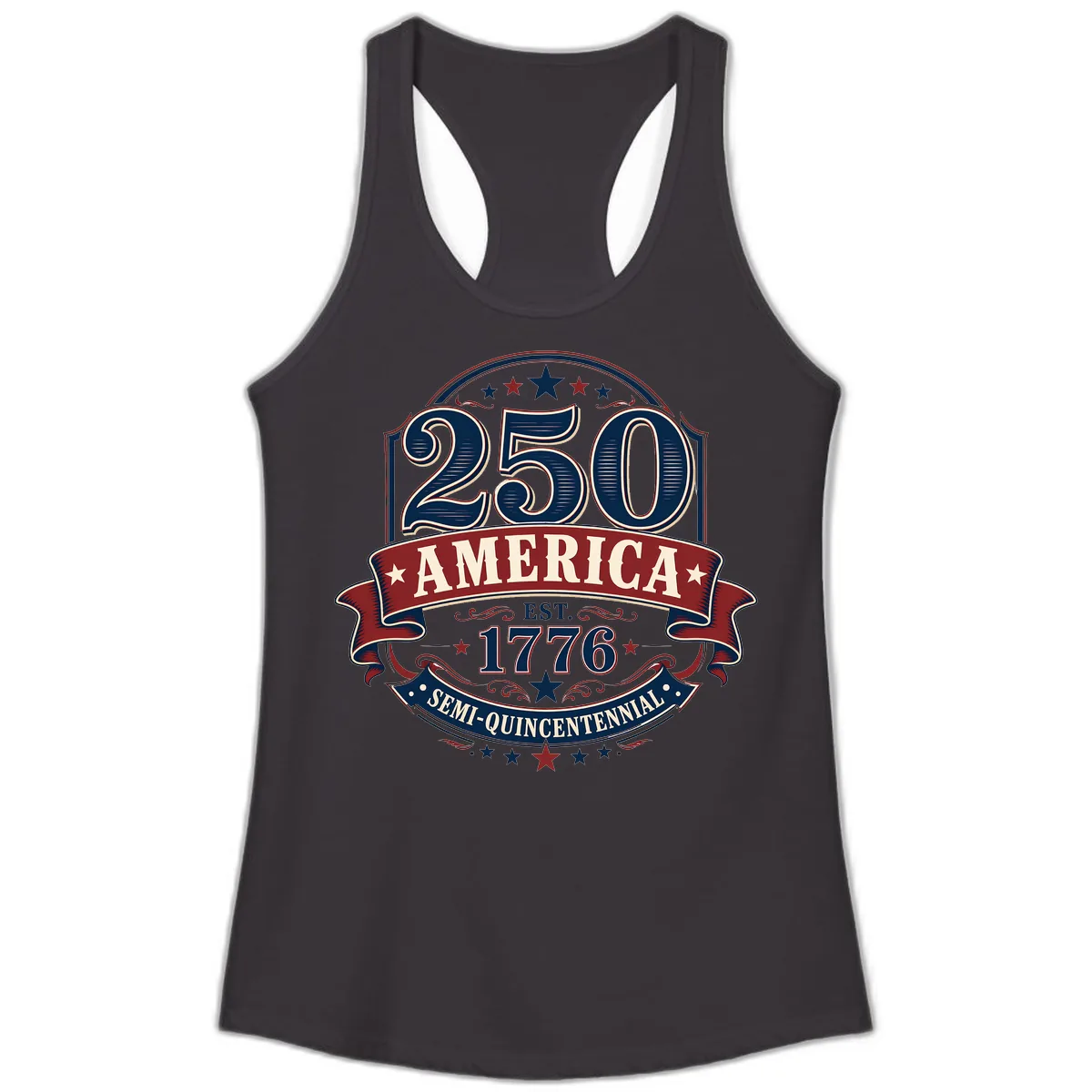 America 250th Semi-Quincentennial Celebration Ladies Tank in Black