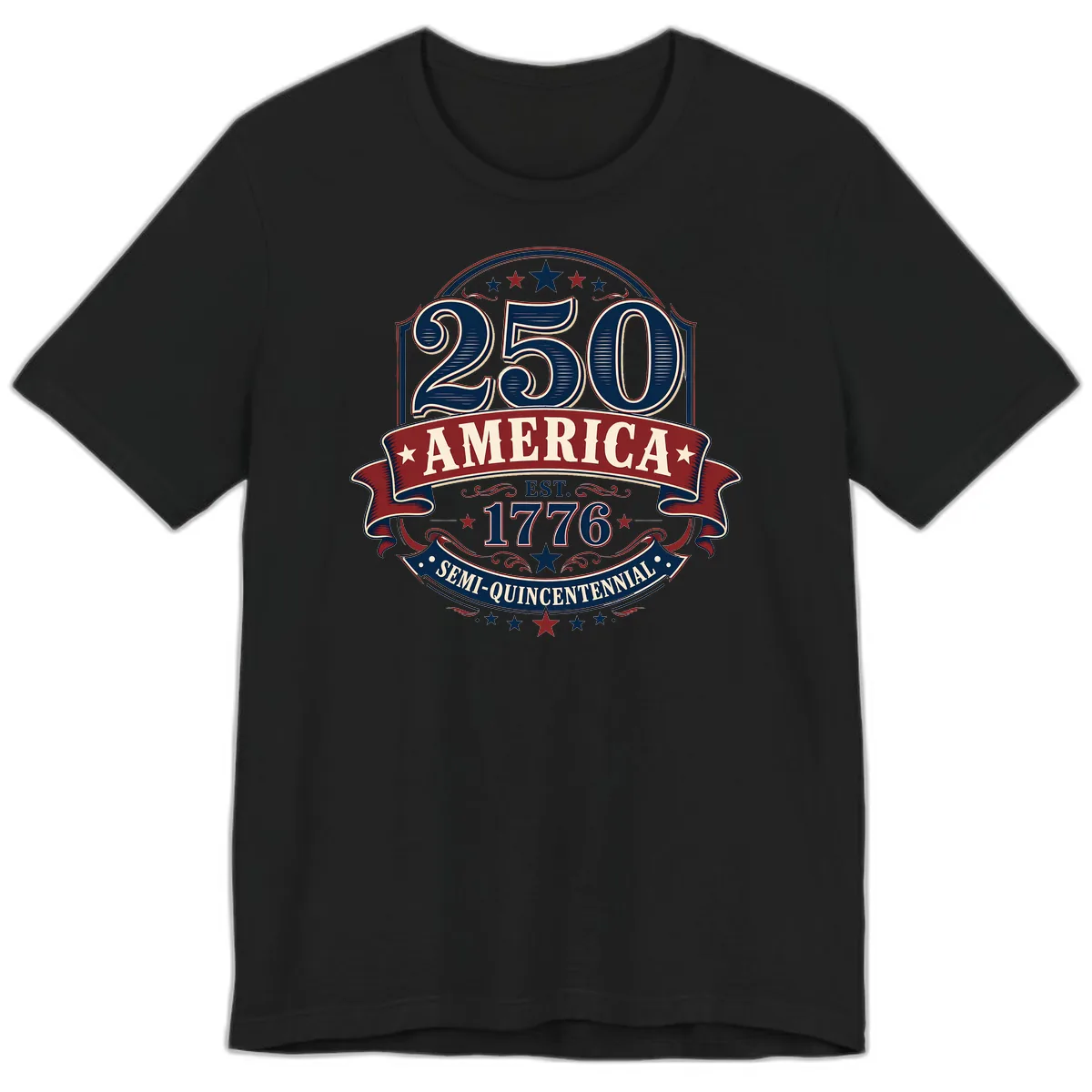 America 250th Semi-Quincentennial Celebration Premium T-Shirt in Black