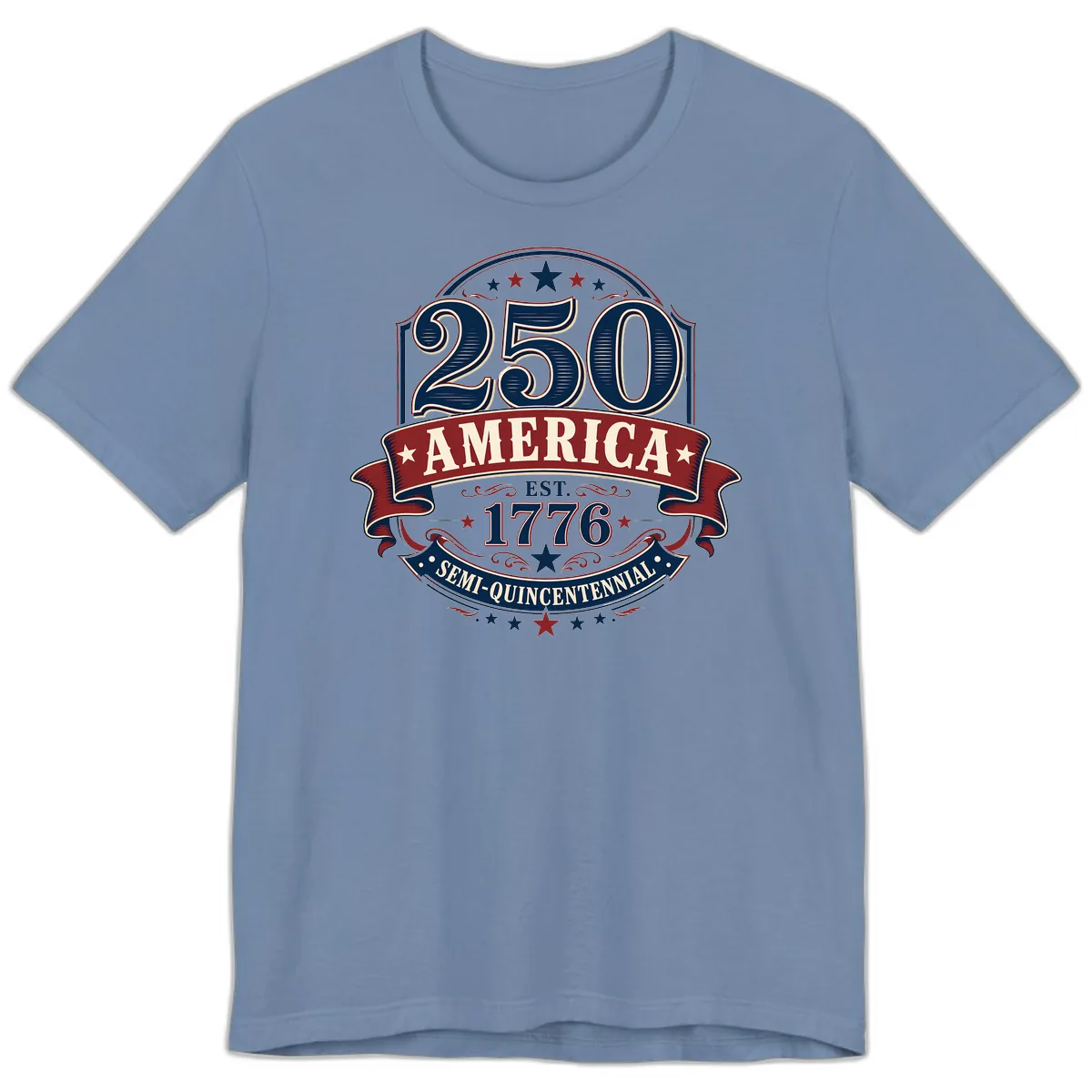 America 250th Semi-Quincentennial Celebration Premium T-Shirt in Steel Blue
