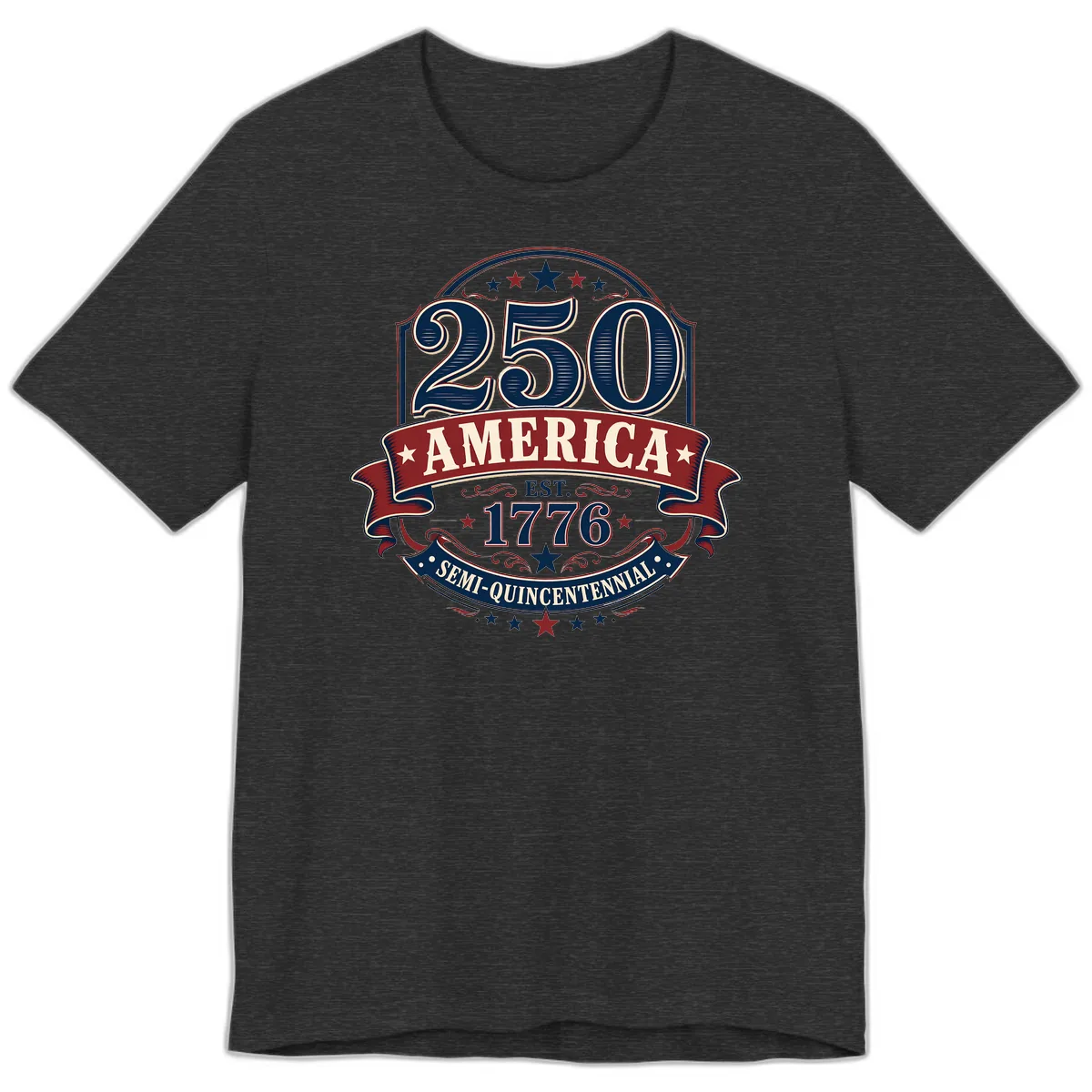 America 250th Semi-Quincentennial Celebration Premium T-Shirt in Dark Grey Heather