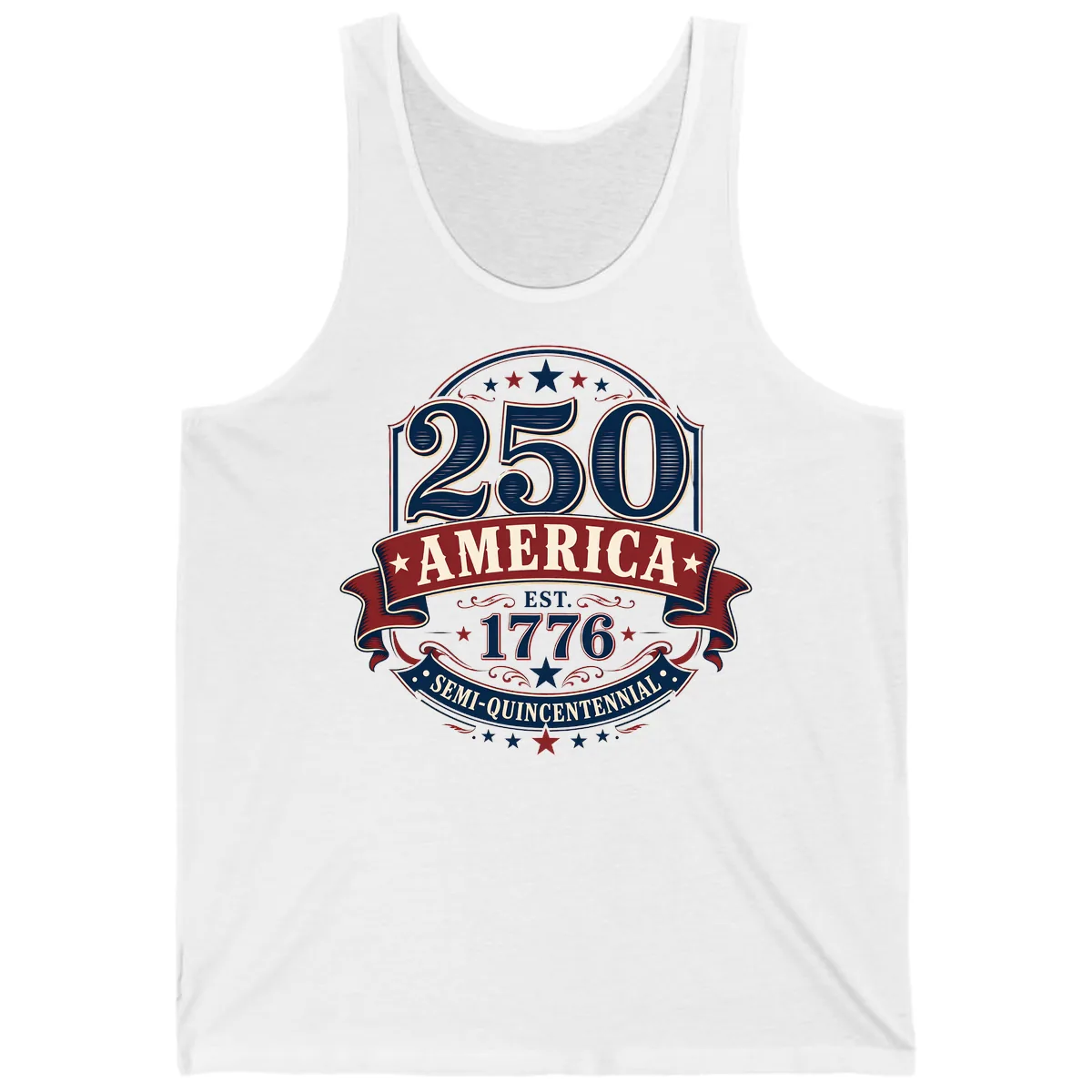 America 250th Semi-Quincentennial Celebration Tank in White
