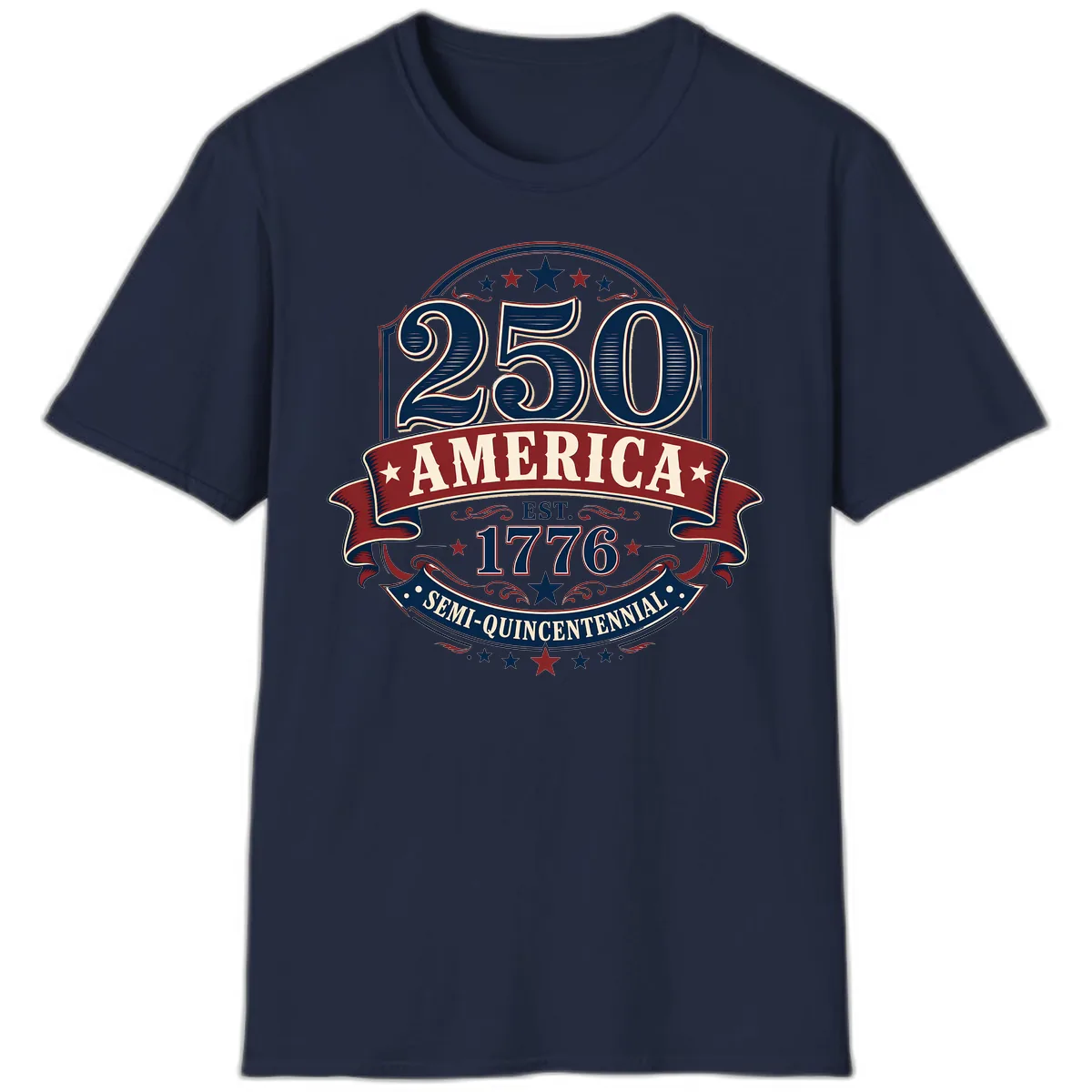 America 250th Semi-Quincentennial Celebration T-Shirt in Navy