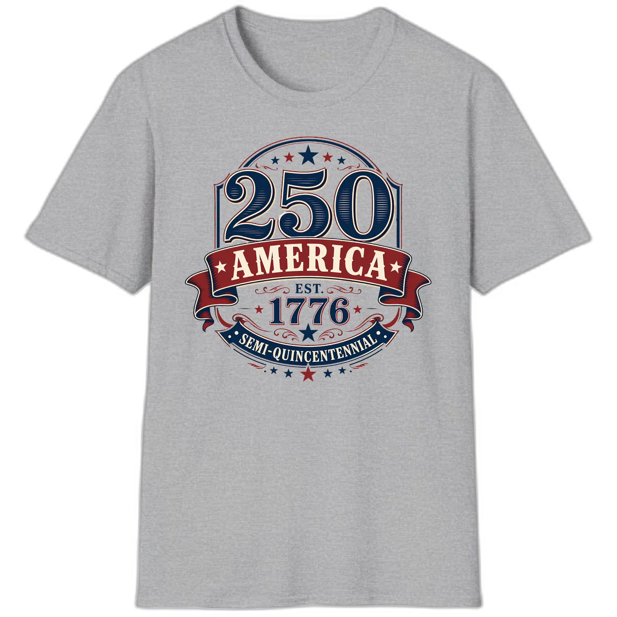 America 250th Semi-Quincentennial Celebration T-Shirt in Sport Grey