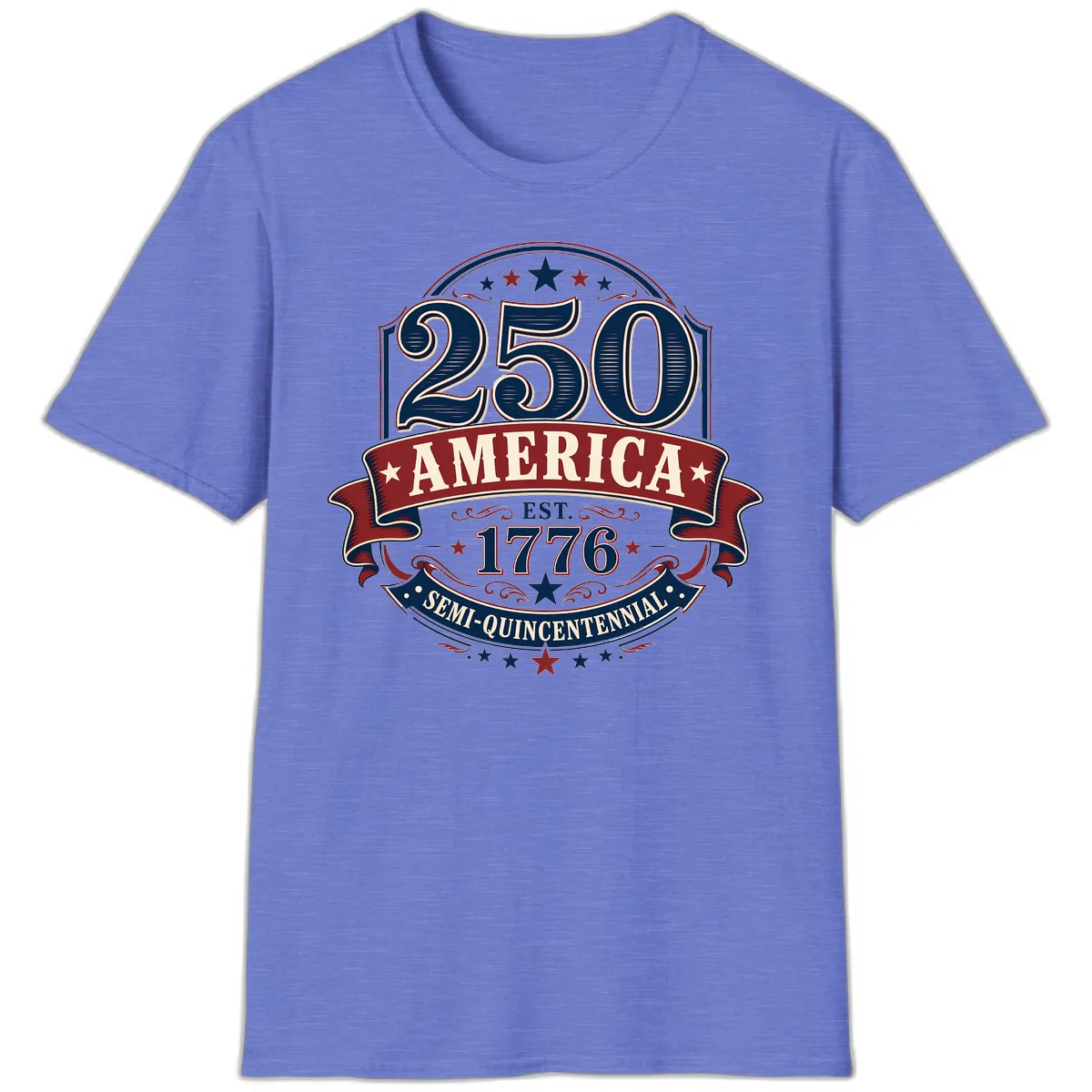 America 250th Semi-Quincentennial Celebration T-Shirt in Heather Royal