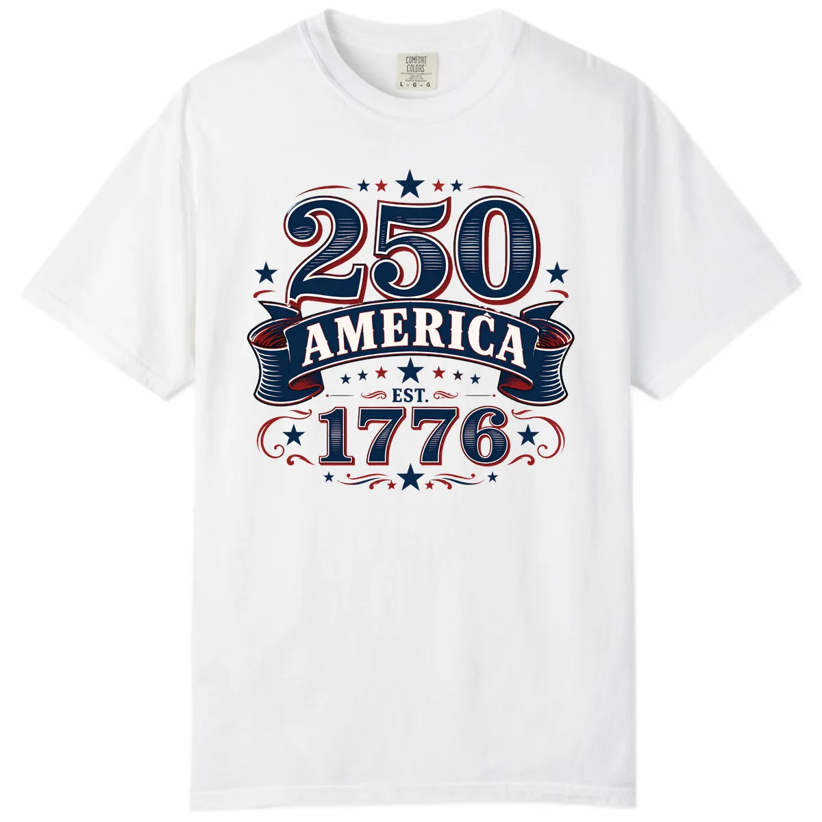 America 250th Anniversary Celebration Comfort Color in White
