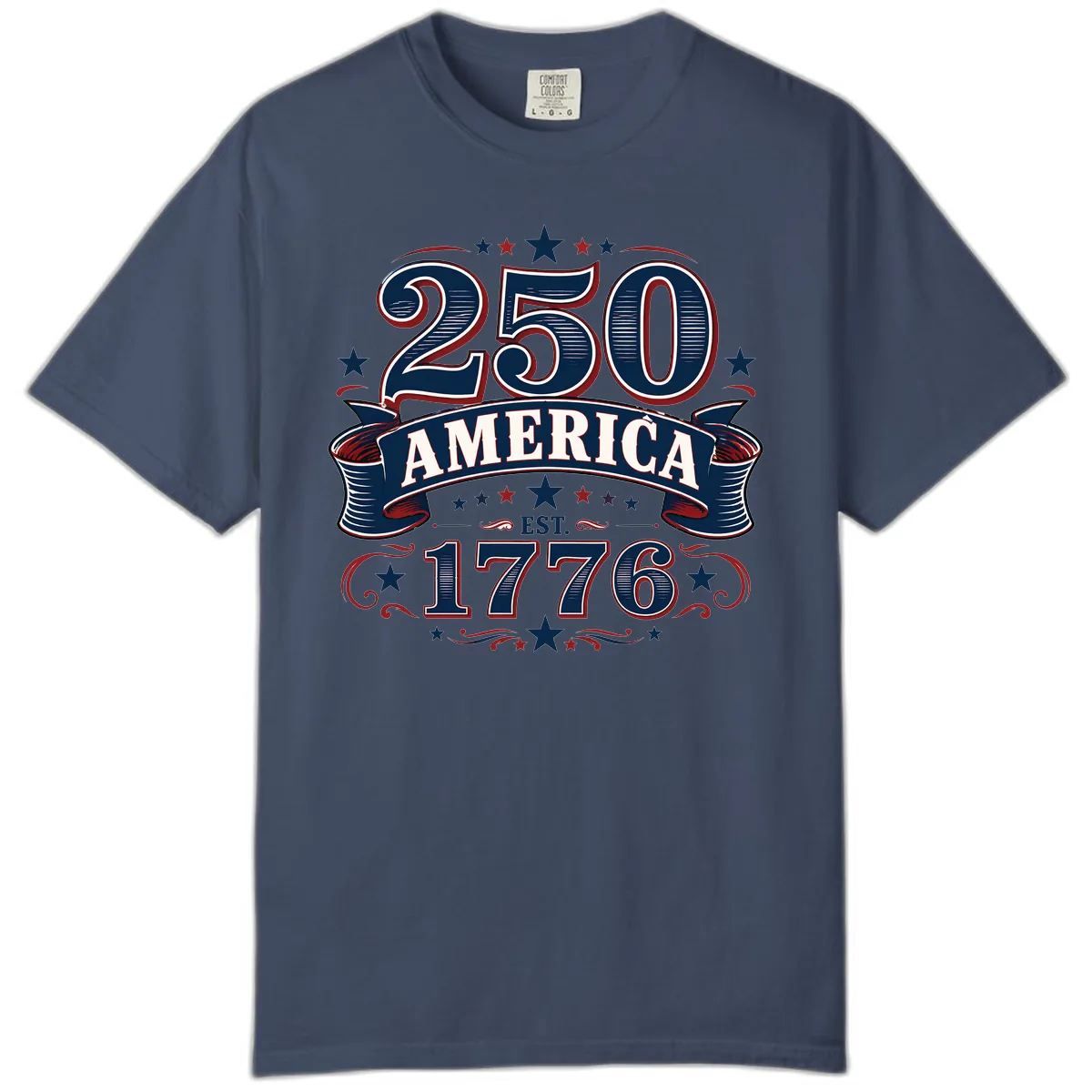 America 250th Anniversary Celebration Comfort Color in Midnight