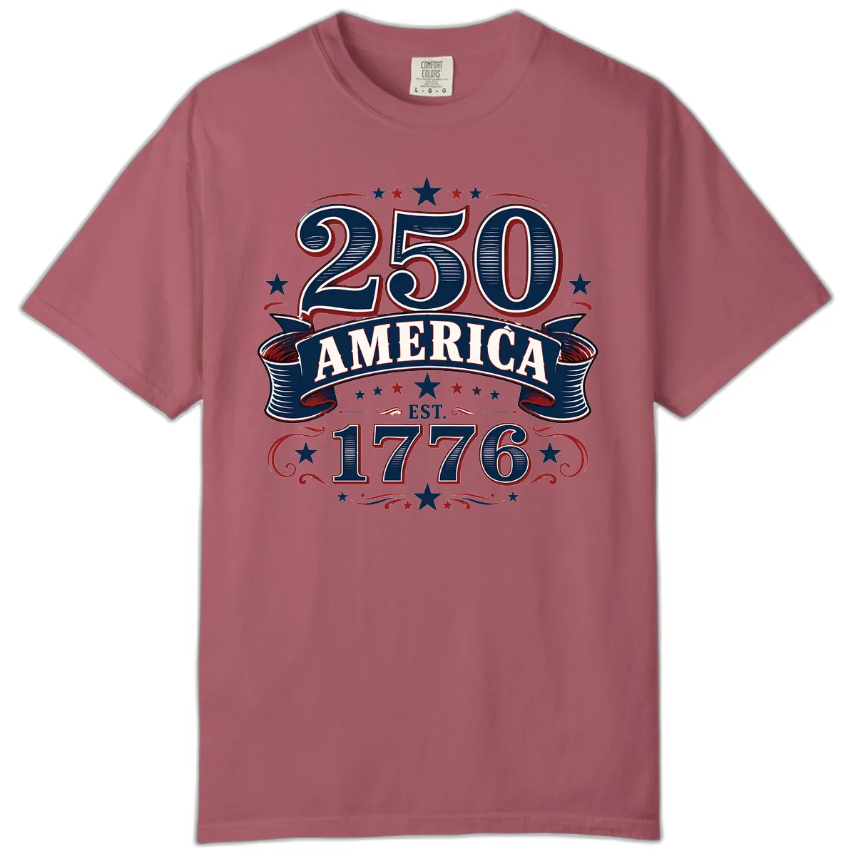 America 250th Anniversary Celebration Comfort Color in Crimson