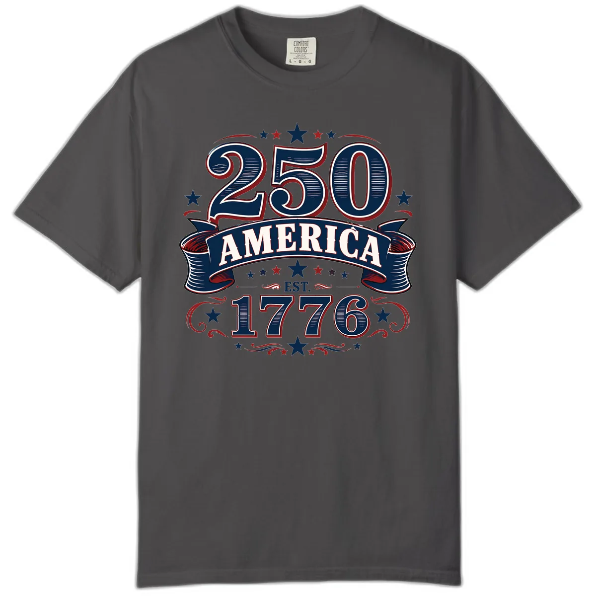 America 250th Anniversary Celebration Comfort Color in Graphite