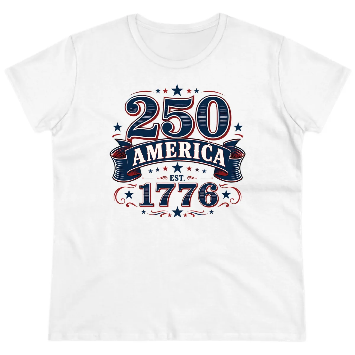 America 250th Anniversary Celebration Ladies Tee in White