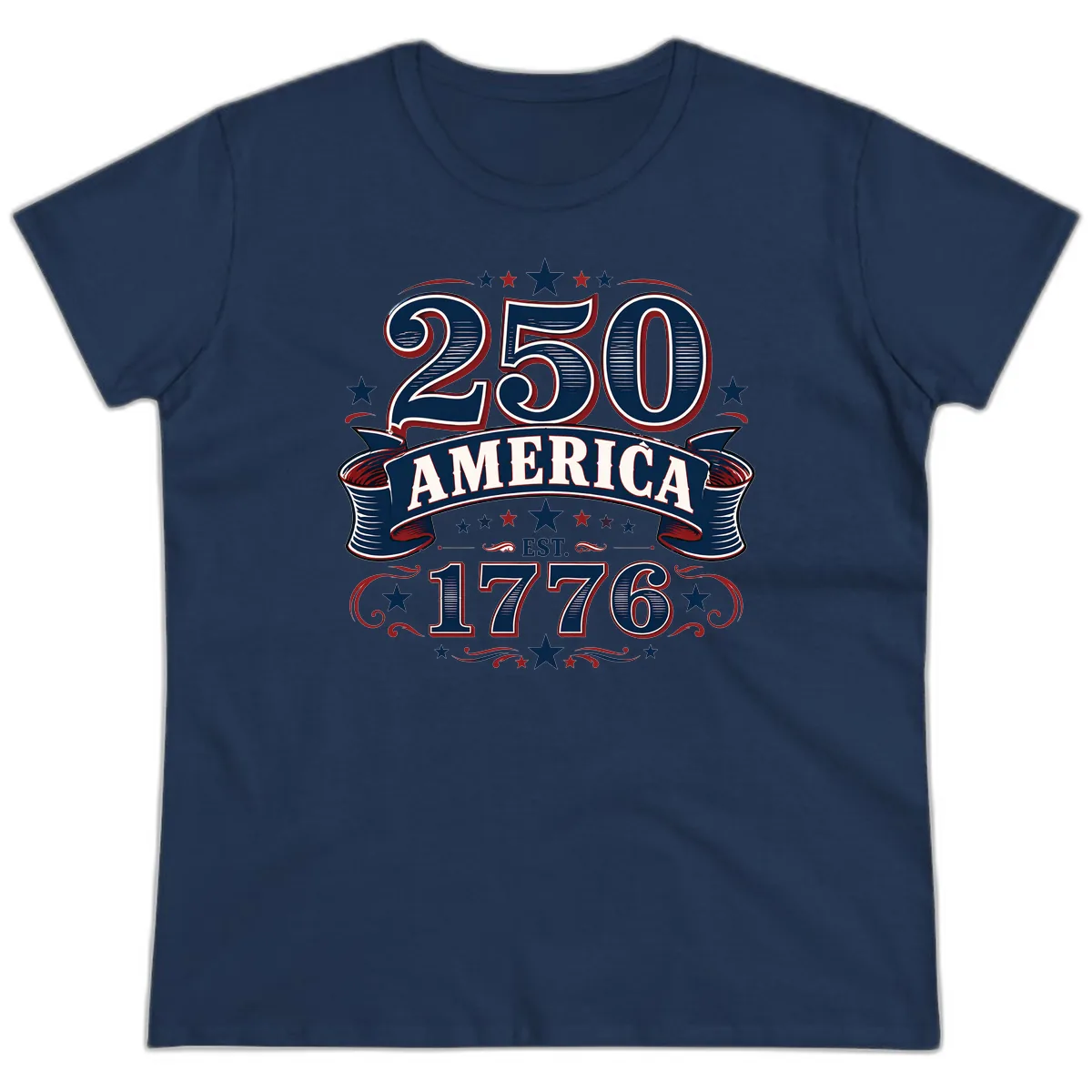 America 250th Anniversary Celebration Ladies Tee in Navy
