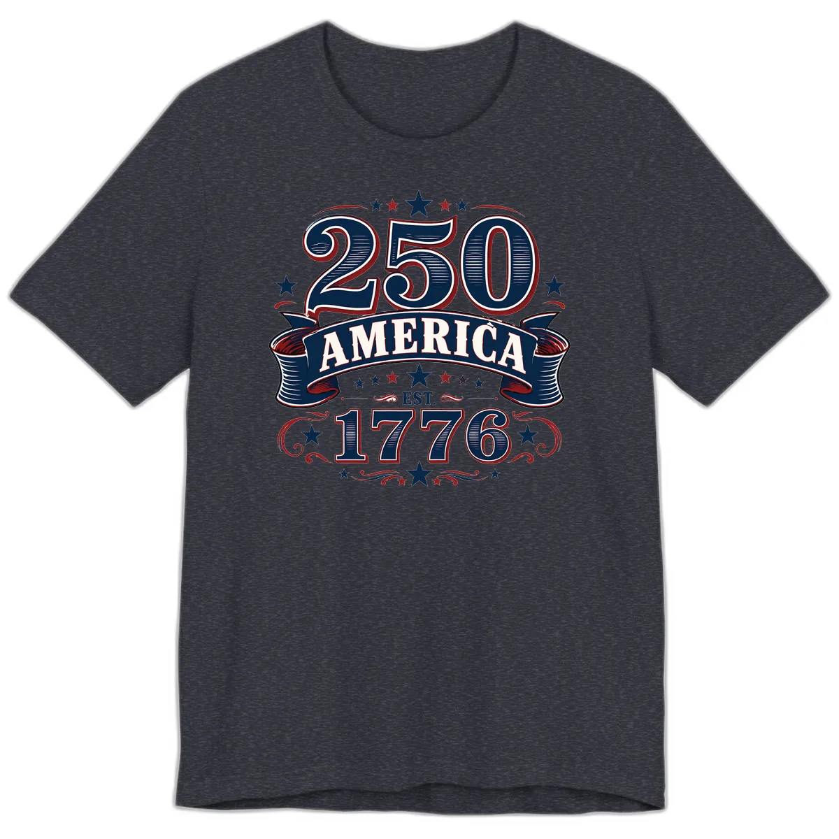 America 250th Anniversary Celebration Premium T-Shirt in Heather Navy