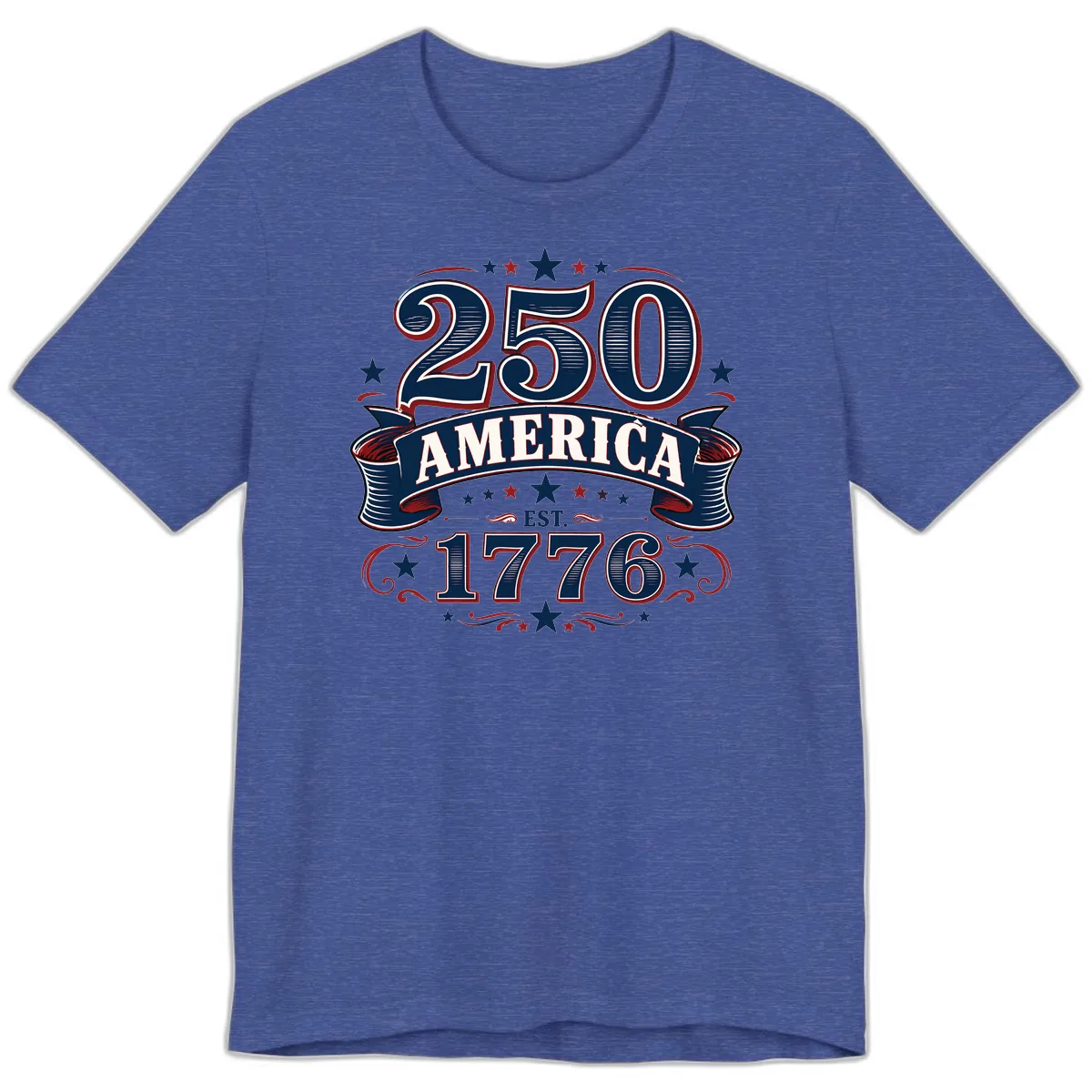 America 250th Anniversary Celebration Premium T-Shirt in Heather True Royal