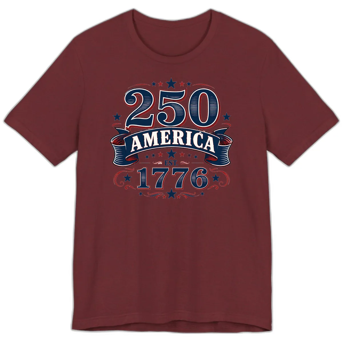 America 250th Anniversary Celebration Premium T-Shirt in Heather Cardinal