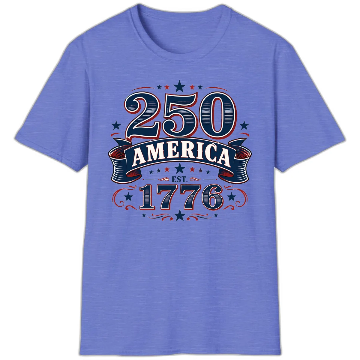 America 250th Anniversary Celebration T-Shirt in Heather Royal