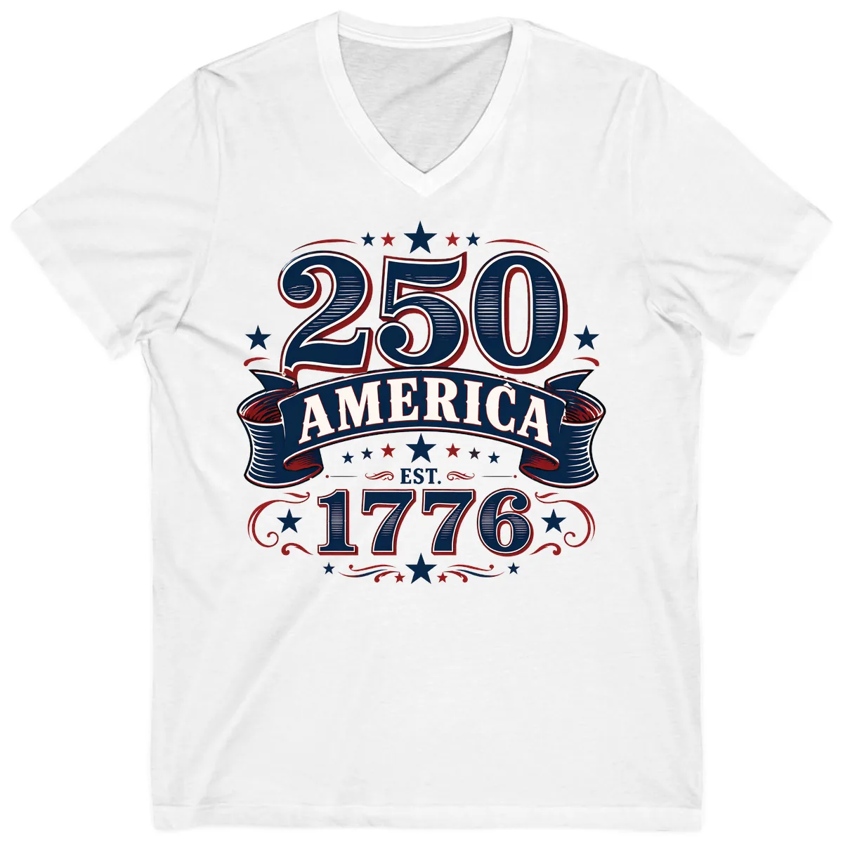 America 250th Anniversary Celebration V-Neck in White