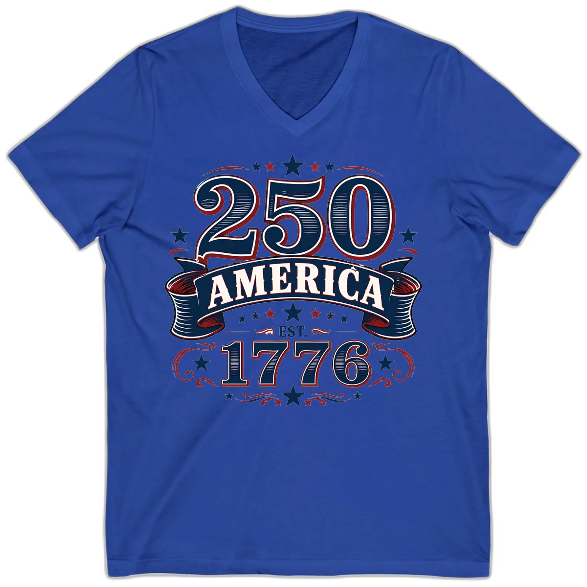 America 250th Anniversary Celebration V-Neck in True Royal