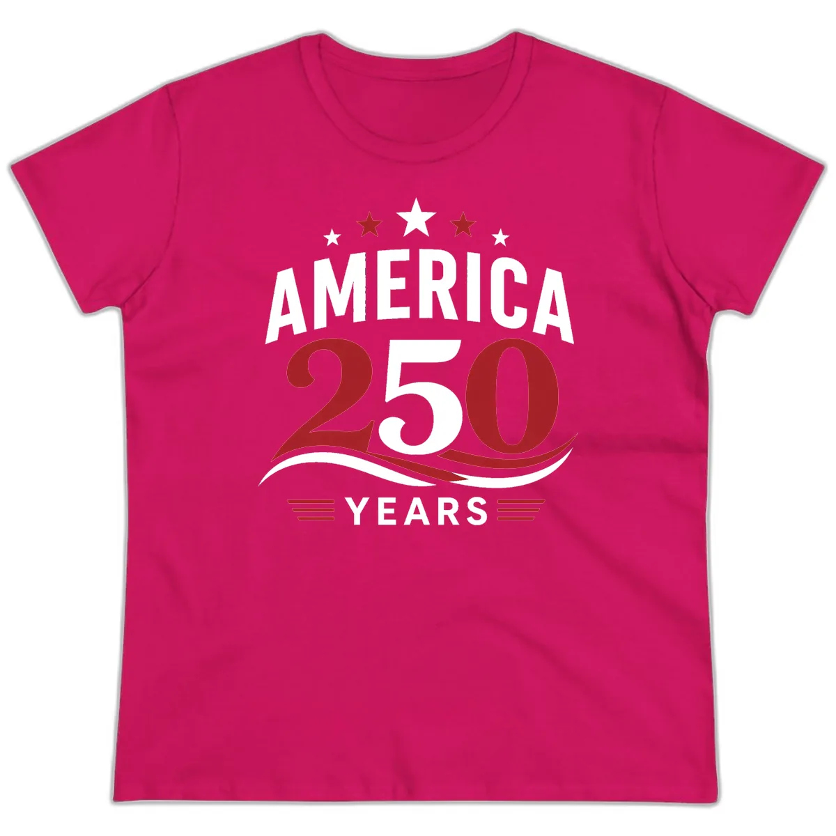 America 250th Anniversary Celebration Ladies Tee in Heliconia