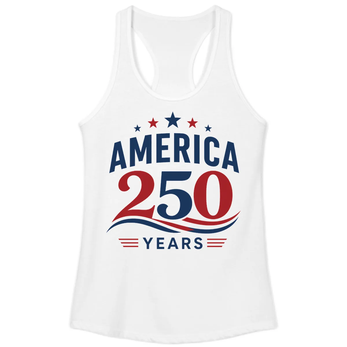 America 250th Anniversary Celebration Ladies Tank in White