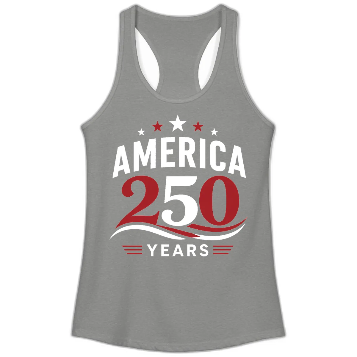 America 250th Anniversary Celebration Ladies Tank in Heather Grey