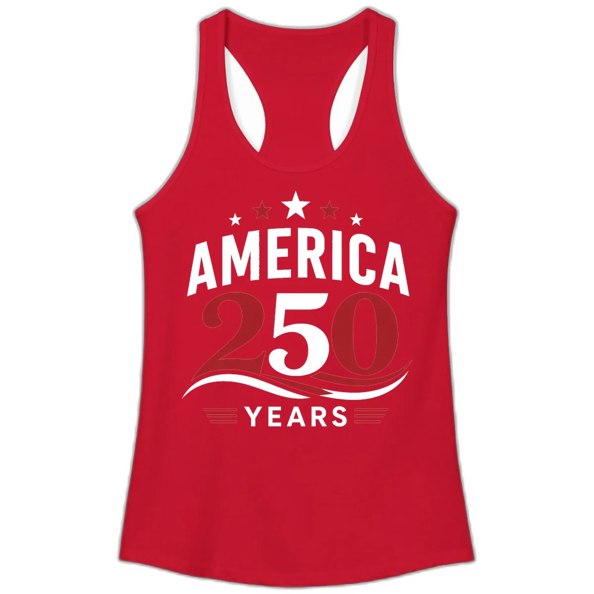 America 250th Anniversary Celebration Ladies Tank in Solid Red