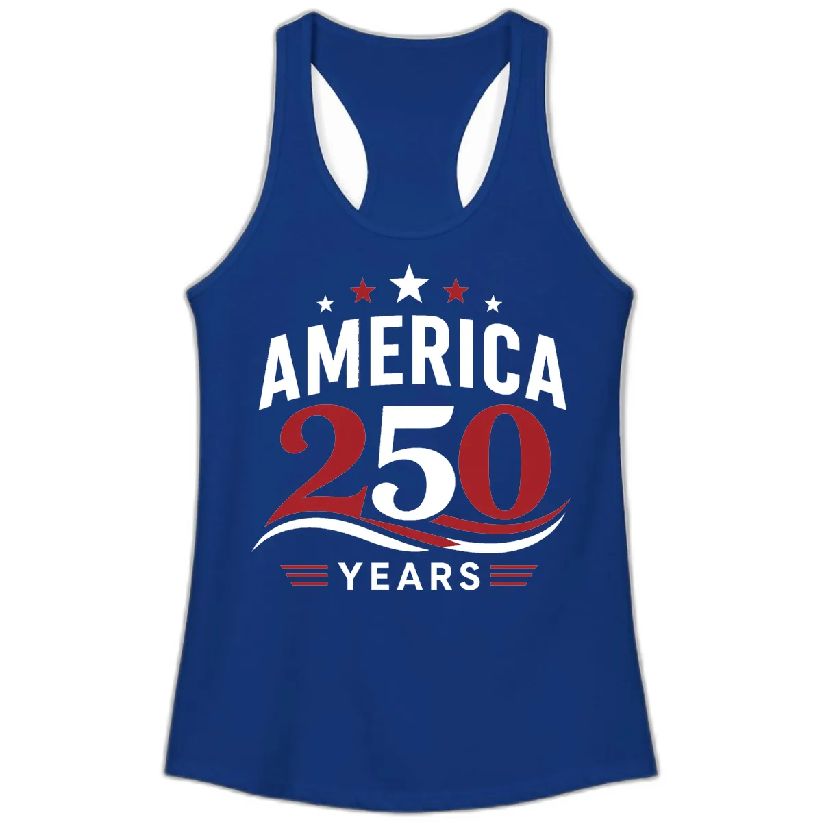 America 250th Anniversary Celebration Ladies Tank in Solid Royal