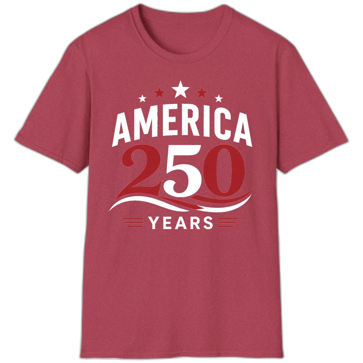 America 250th Anniversary Celebration T-Shirt in Heather Cardinal