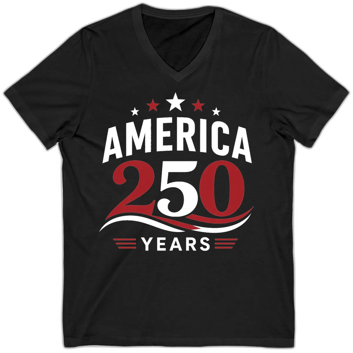 America 250th Anniversary Celebration V-Neck in Black