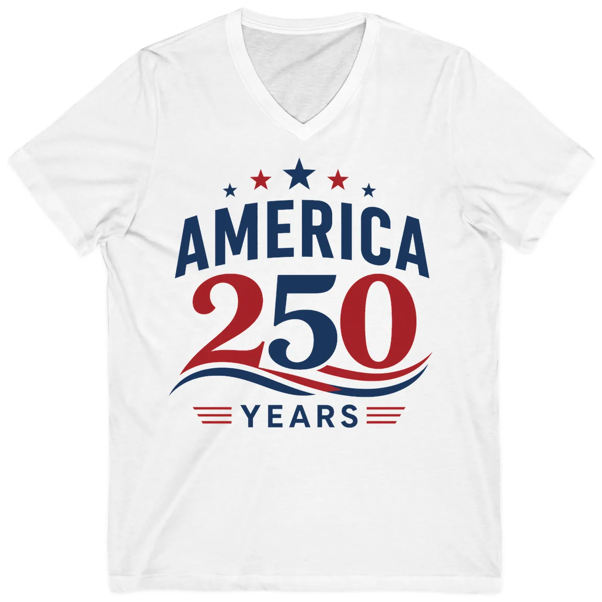 America 250th Anniversary Celebration V-Neck in White