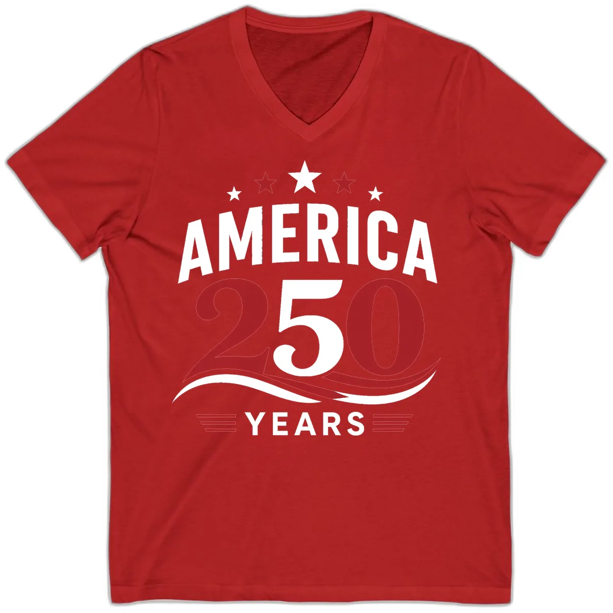 America 250th Anniversary Celebration V-Neck in Red