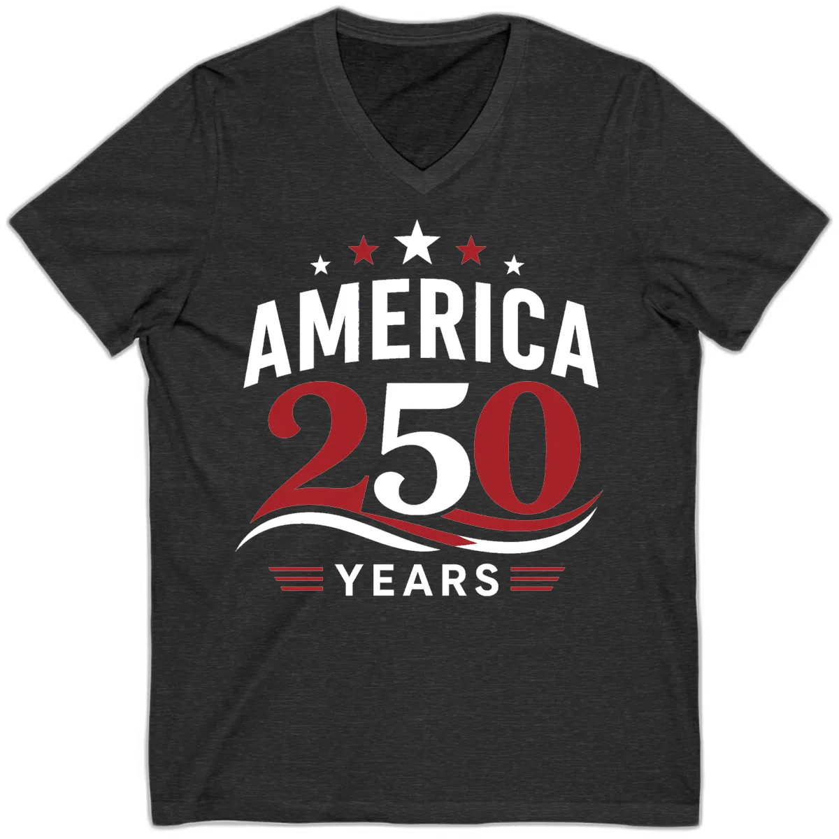 America 250th Anniversary Celebration V-Neck in Dark Grey Heather