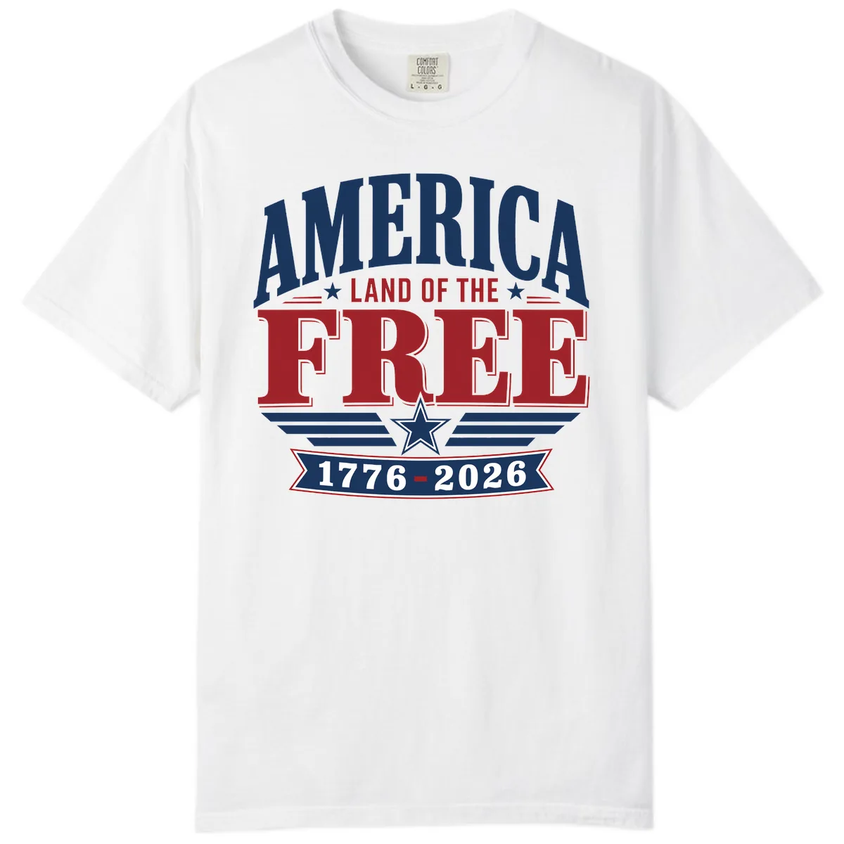 America Land of the Free 250th Celebration Comfort Color in White