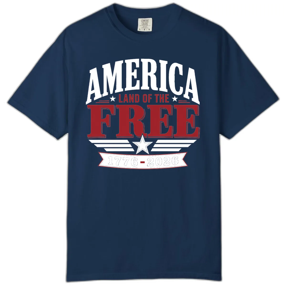America Land of the Free 250th Celebration Comfort Color in Navy