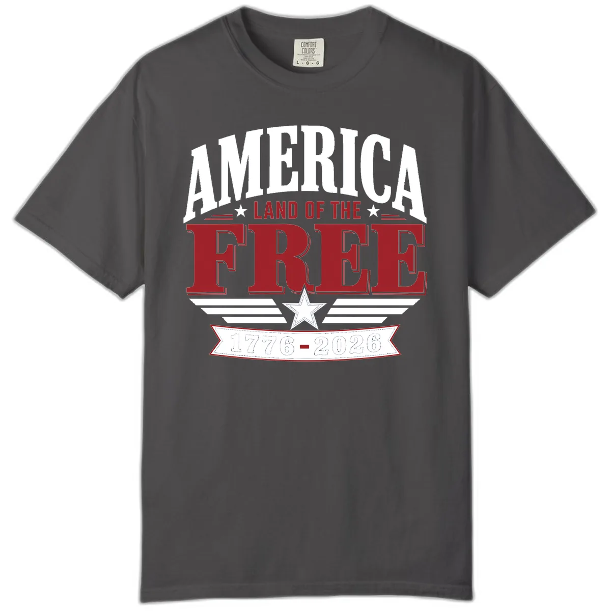 America Land of the Free 250th Celebration Comfort Color in Graphite