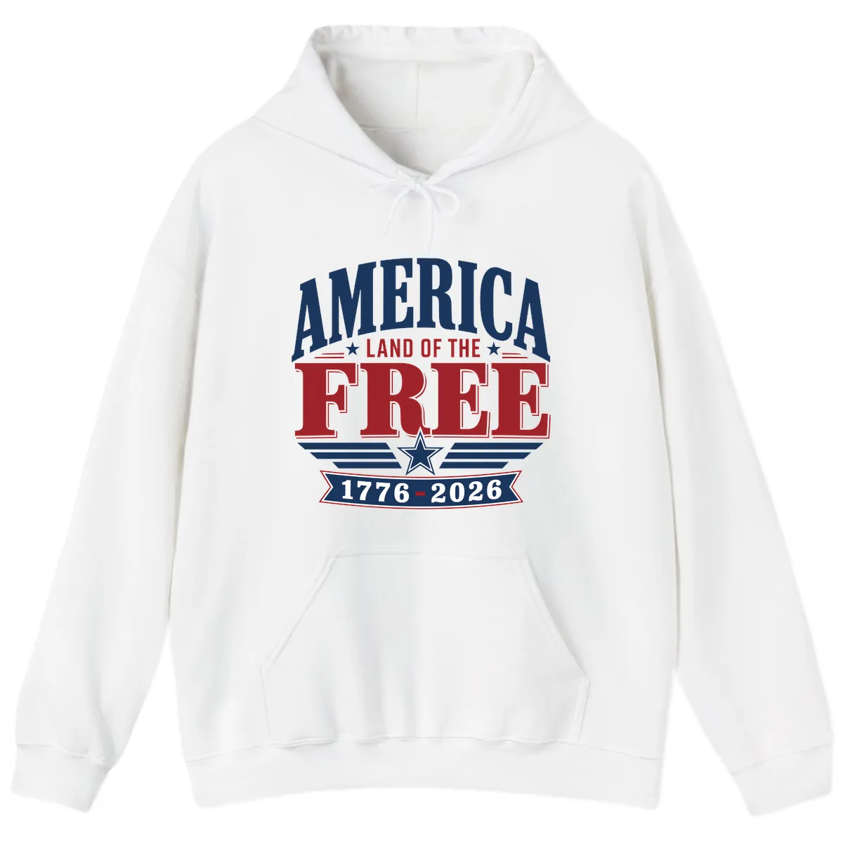 America Land of the Free 250th Celebration Hoodie in White