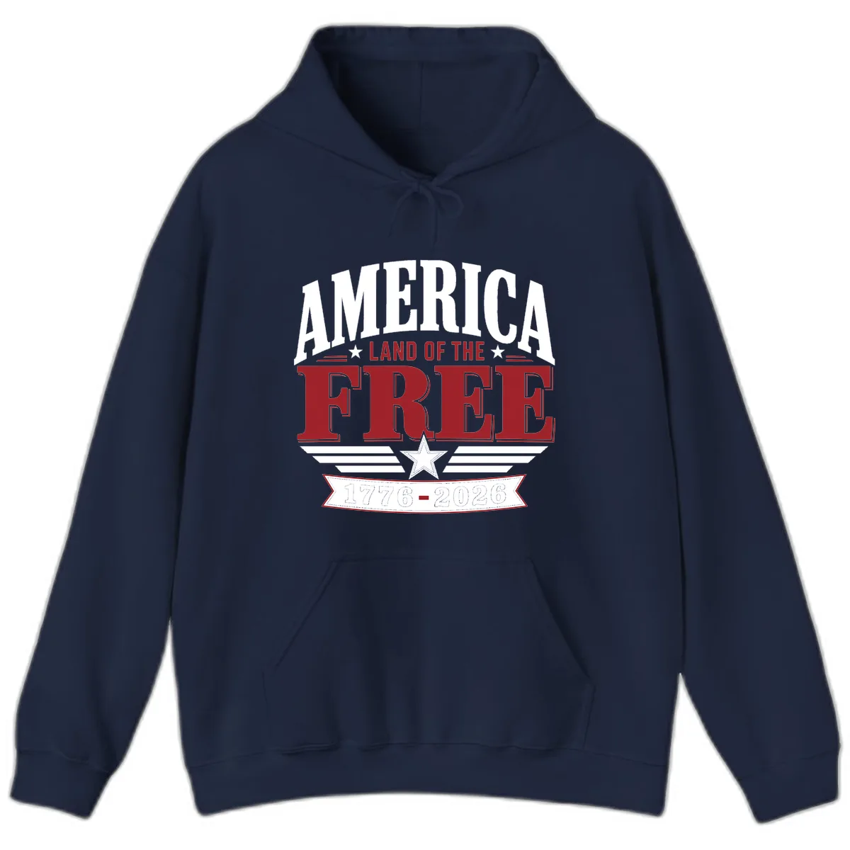 America Land of the Free 250th Celebration Hoodie in Navy