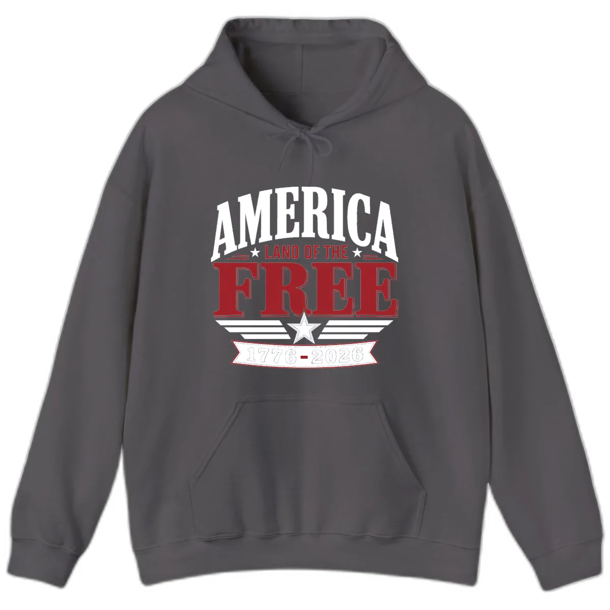 America Land of the Free 250th Celebration Hoodie in Charcoal