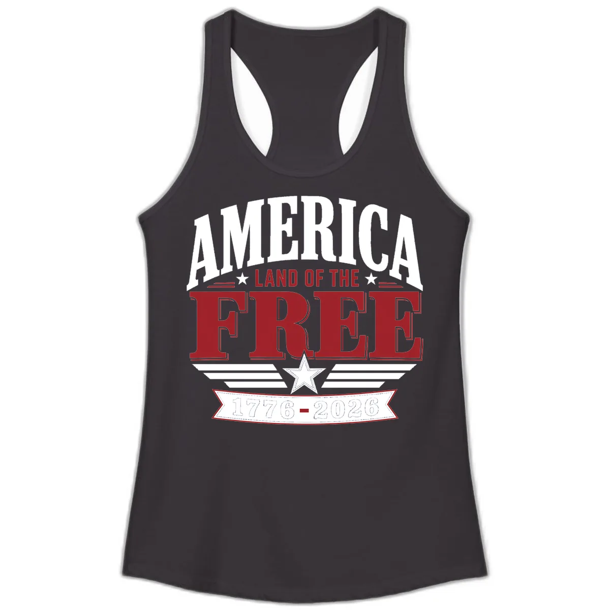 America Land of the Free 250th Celebration Ladies Tank in Black