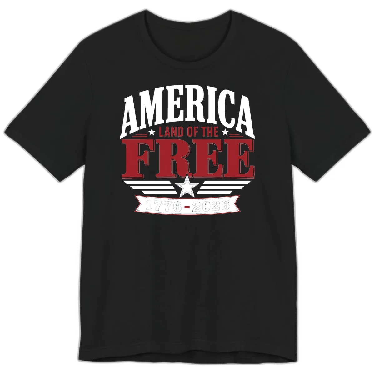 America Land of the Free 250th Celebration Premium T-Shirt in Black