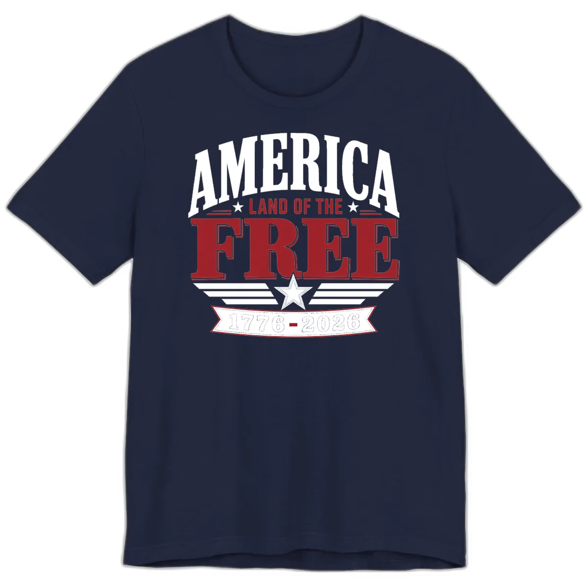 America Land of the Free 250th Celebration Premium T-Shirt in Navy