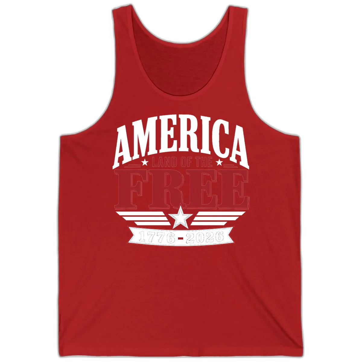 America Land of the Free 250th Celebration Tank in Red