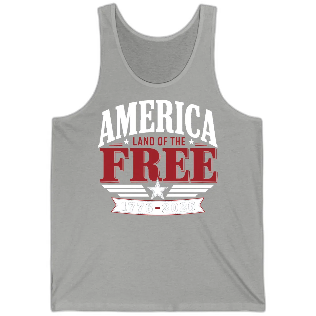 America Land of the Free 250th Celebration Tank in Athletic Heather