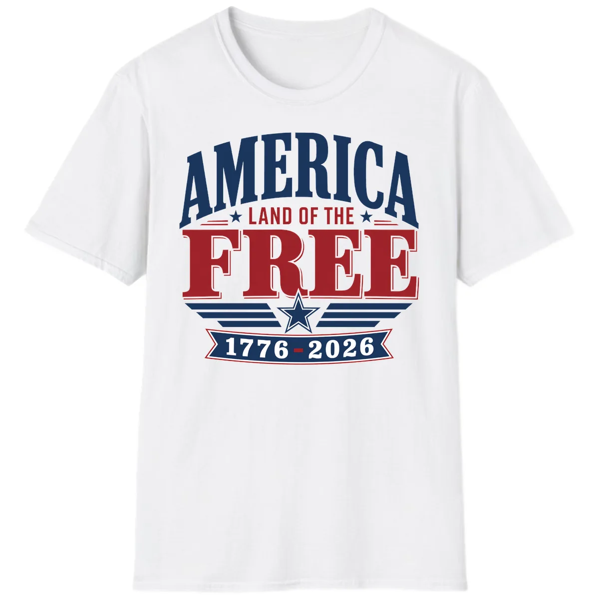 America Land of the Free 250th Celebration T-Shirt in White
