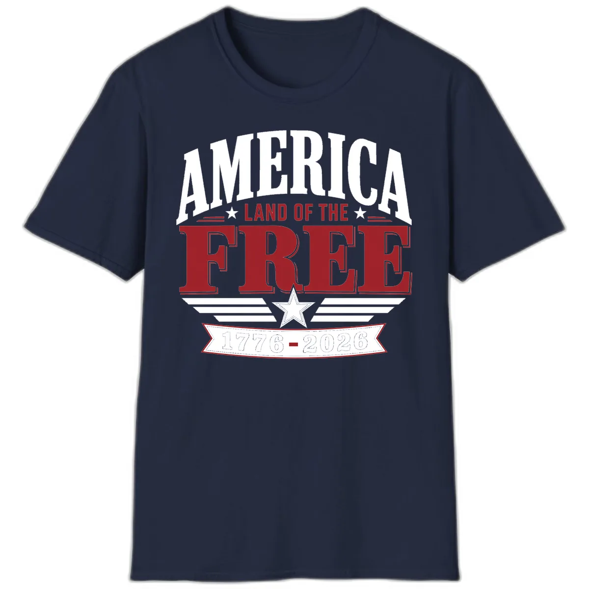 America Land of the Free 250th Celebration T-Shirt in Navy